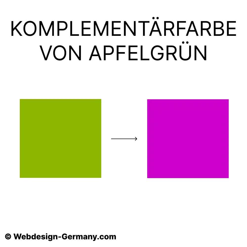 Komplementärfarbe von Apfelgrün