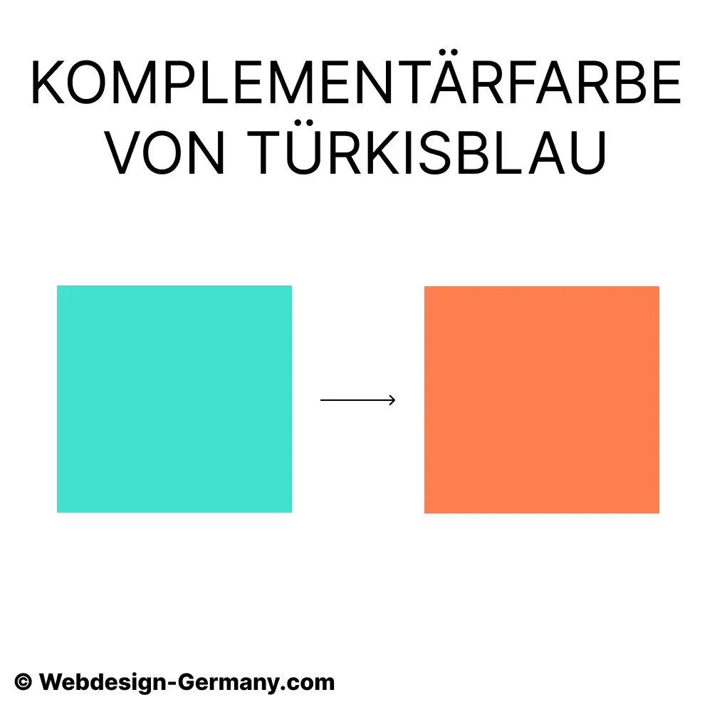 Komplementärfarbe von Türkisblau